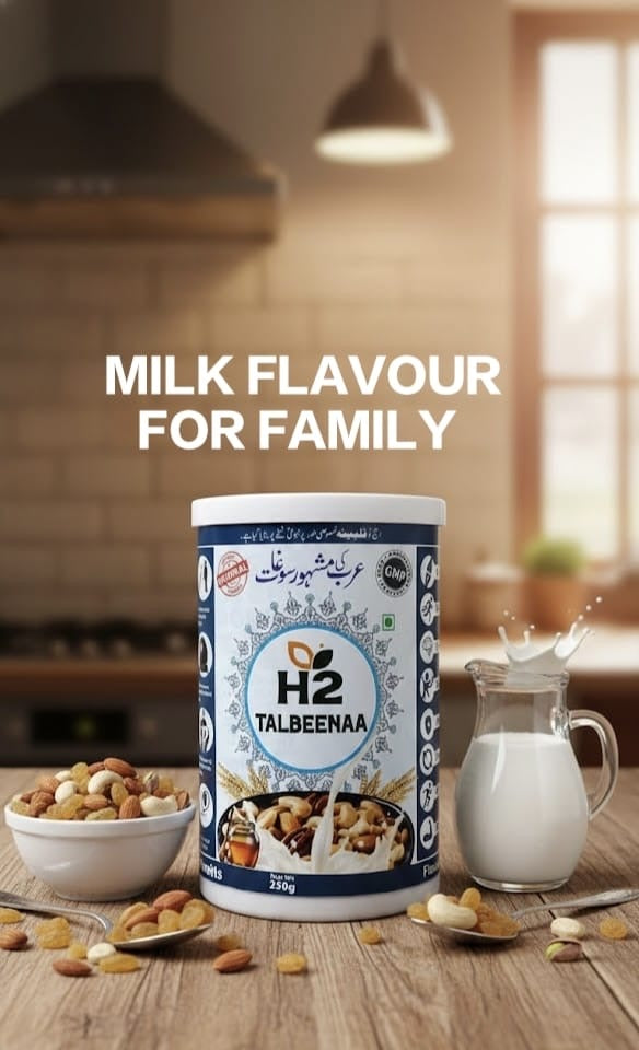 HTWO Talbeena Milk: Creamy, Fibre-Rich Barley Porridge-Talbeena-Nahfa Store-Size:250g-HTWO Healthcare