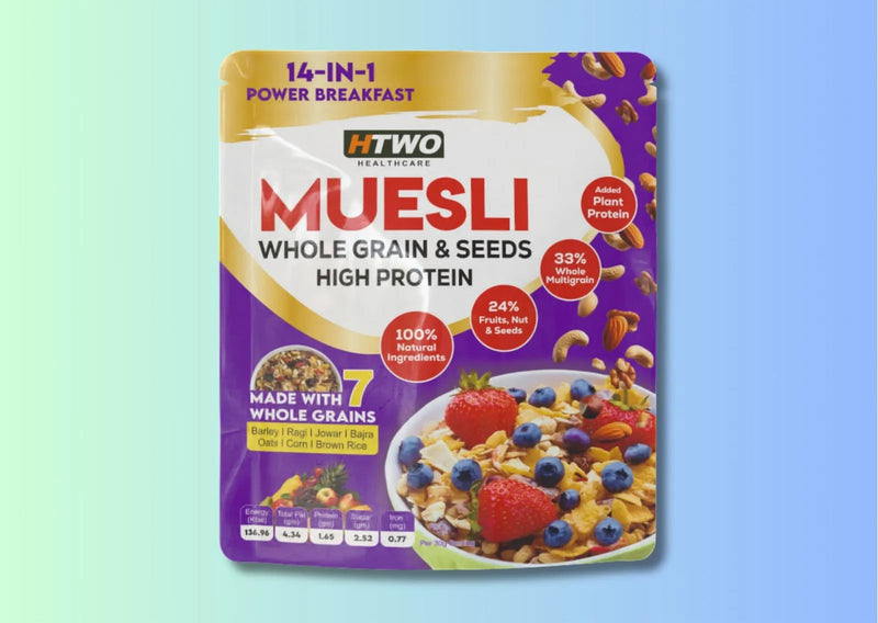 HTWO Muesli 400g - Natural, Fiber-Rich Breakfast Cereal-Muesli-Nahfa Store-HTWO Healthcare