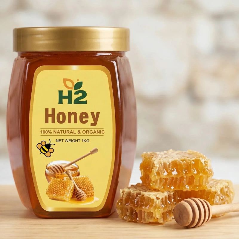HTWO Multiflora Honey 1Kg - Pure, Raw, Organic & Unprocessed-Honey-Nahfa Store-HTWO Healthcare