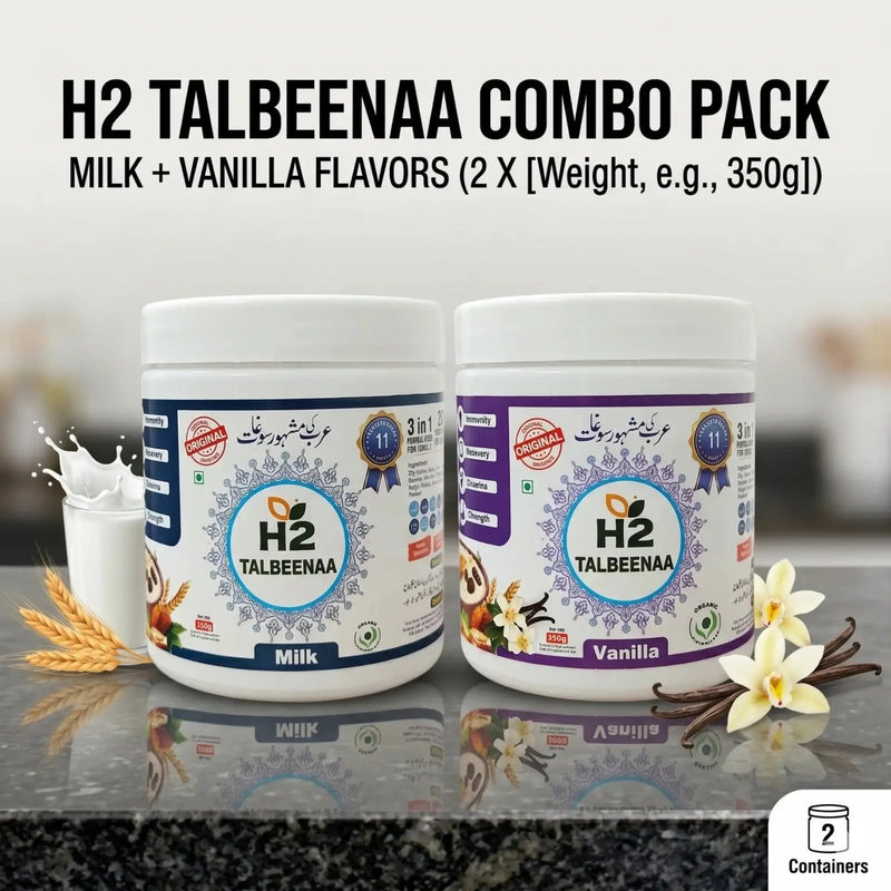 Vanilla + Milk Talbeena Combo 350g x2 - Delight Porridge-Combo-Nahfa Store-HTWO Healthcare