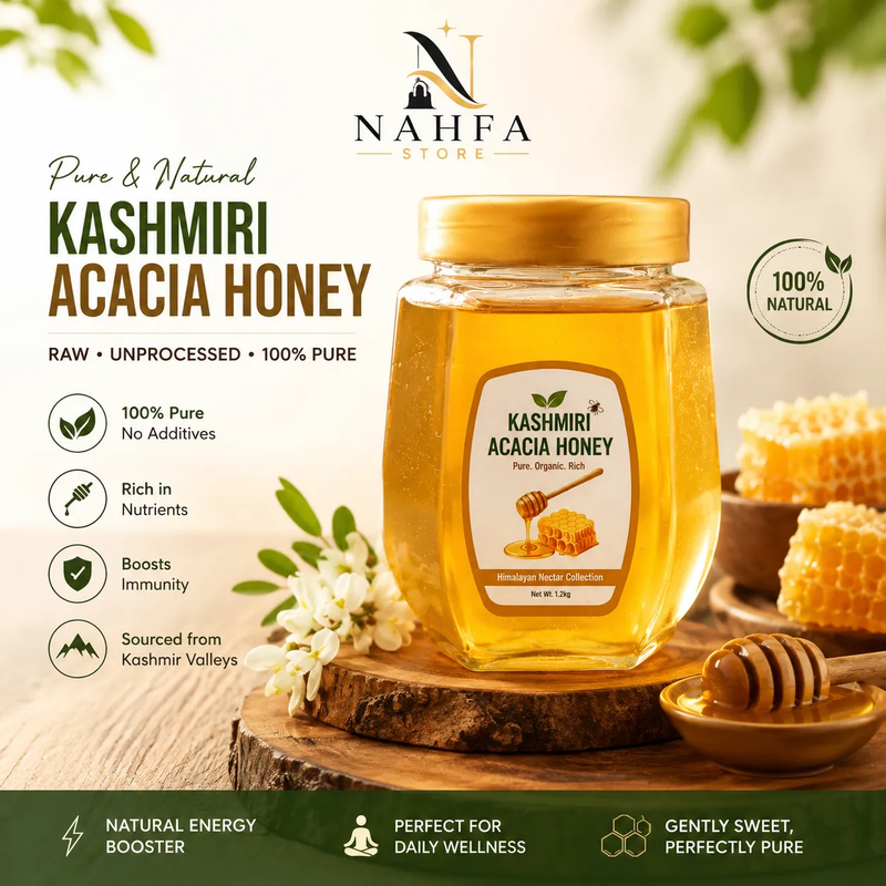 HTWO Kashmiri Acacia Honey - Pure & Natural (1.2kg)-Honey-Nahfa Store-HTWO Healthcare