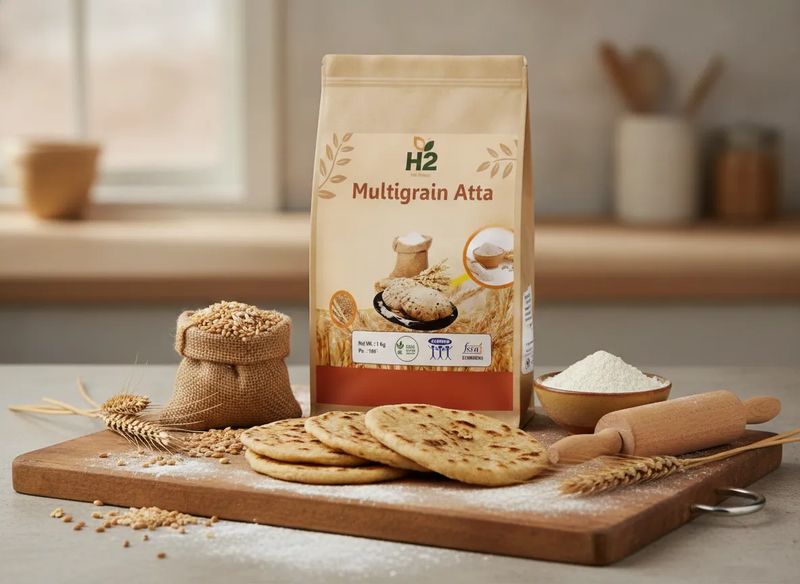 HTWO Weight Loss Atta 1Kg - Multigrain, High-Fibre Roti-Atta-Nahfa Store-HTWO Healthcare