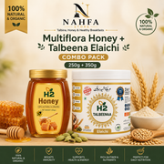 HTWO Multiflora Honey + Talbeena Elaichi Combo (250g + 350g)-Combo-Nahfa Store-HTWO Healthcare