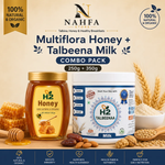 HTWO Multiflora Honey + Talbeena Milk Combo (250g + 350g)-Combo-Nahfa Store-HTWO Healthcare