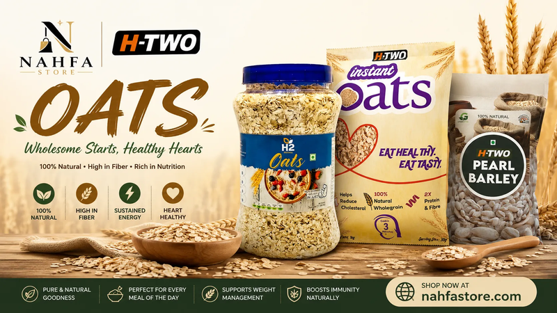 HTWO Oats 400g | Quick, Fiber-Rich perfect Breakfast meal-Muesli-Nahfa Store-HTWO Healthcare