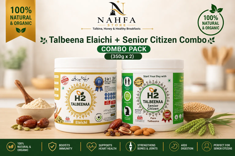 HTWO Talbeena Elaichi + Senior Citizen Combo (350g x 2)-Combo-Nahfa Store-HTWO Healthcare