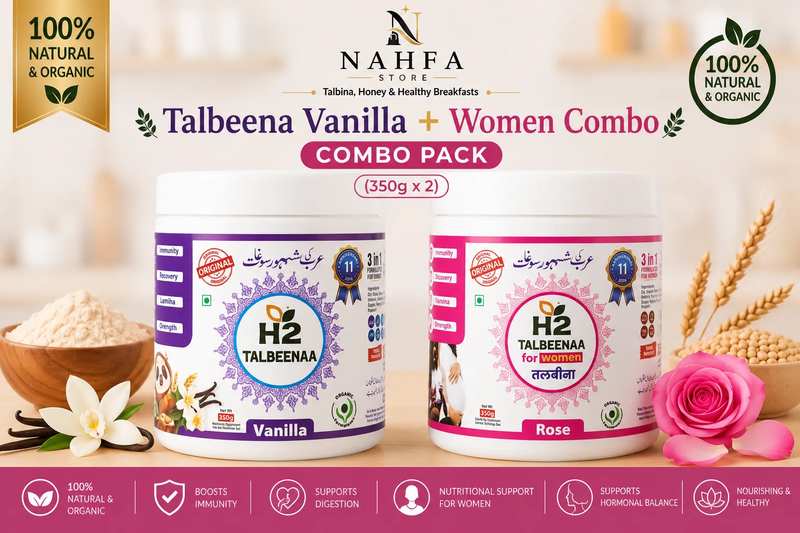 HTWO Talbeena Vanilla + Women Combo (350g x 2) - Family Deal-Combo-Nahfa Store-HTWO Healthcare