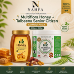HTWO Multiflora Honey + Talbeena Senior Citizen Combo (250g + 350g)-Combo-Nahfa Store-HTWO Healthcare