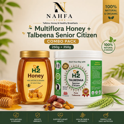 HTWO Multiflora Honey + Talbeena Senior Citizen Combo (250g + 350g)