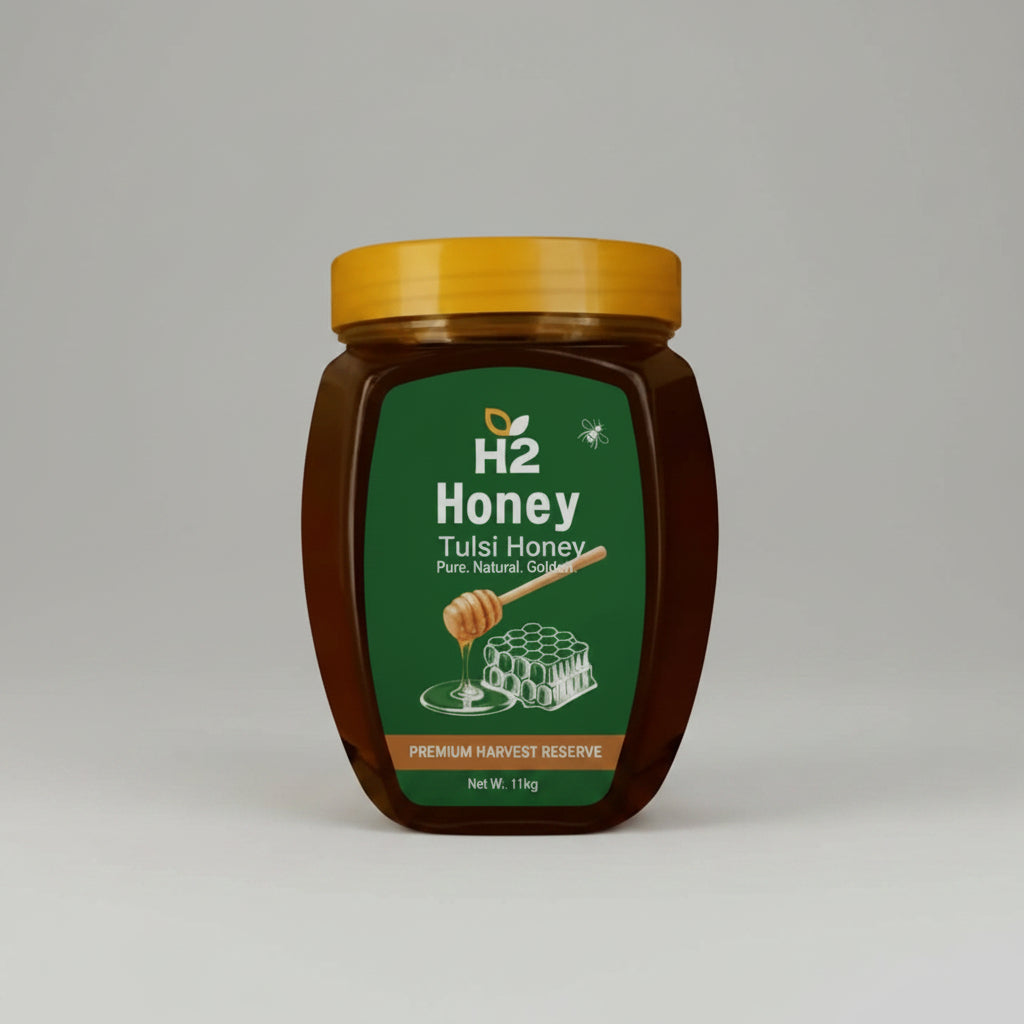 Tulsi Honey 1kg - Raw, Organic, Unprocessed, No Added Sugar-Honey-Nahfa Store-HTWO Healthcare