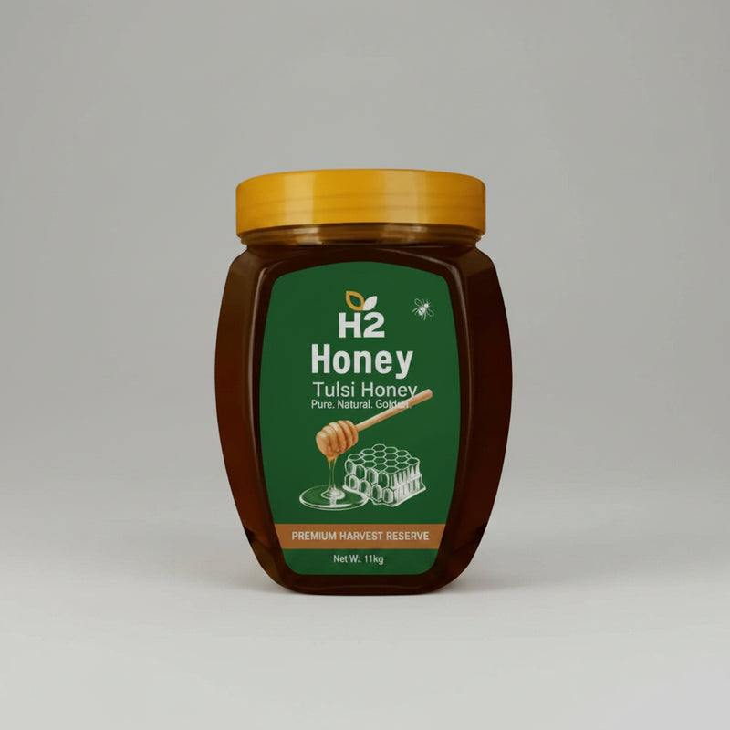 Tulsi Honey 1kg - Raw, Organic, Unprocessed, No Added Sugar-Honey-Nahfa Store-HTWO Healthcare