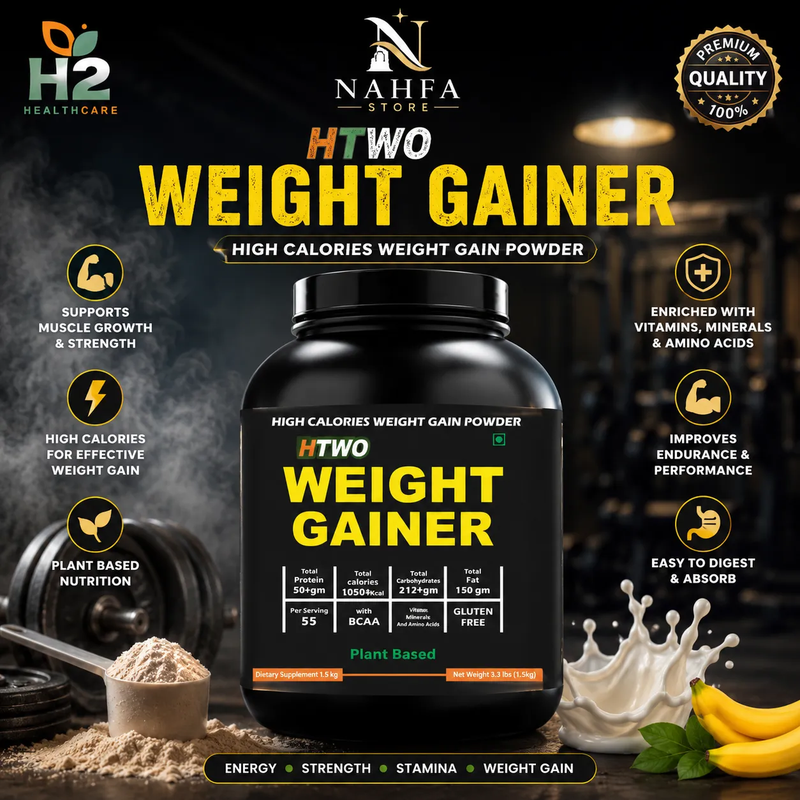 HTWO Weight Gainer - High Calorie Protein Powder for Healthy Weight Gain-Sports Supplement-Nahfa Store-HTWO Healthcare